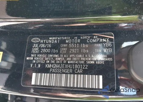 2017 Genesis G80 3.8 from USA, damaged, VIN KMHGN4JEXHU180122